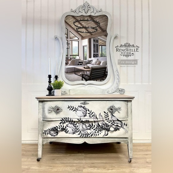 TWO TRANSFERS~Redesign with Prima Decor Transfer ~ MONO TULIP 24” x 35” - Picture 4 of 5
